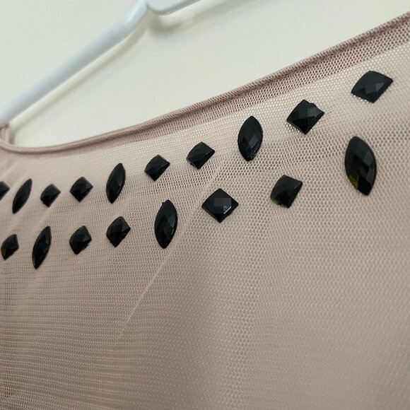 Blush Pink Embellished Bodycon Dress - Picture 7 of 8